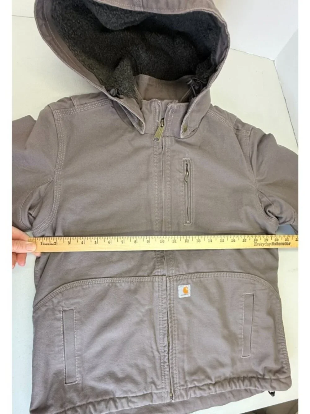 Carhartt Canvas Jacket Youth Childrens Medium 8 10 Caldwell Sherpa Lined Hooded
